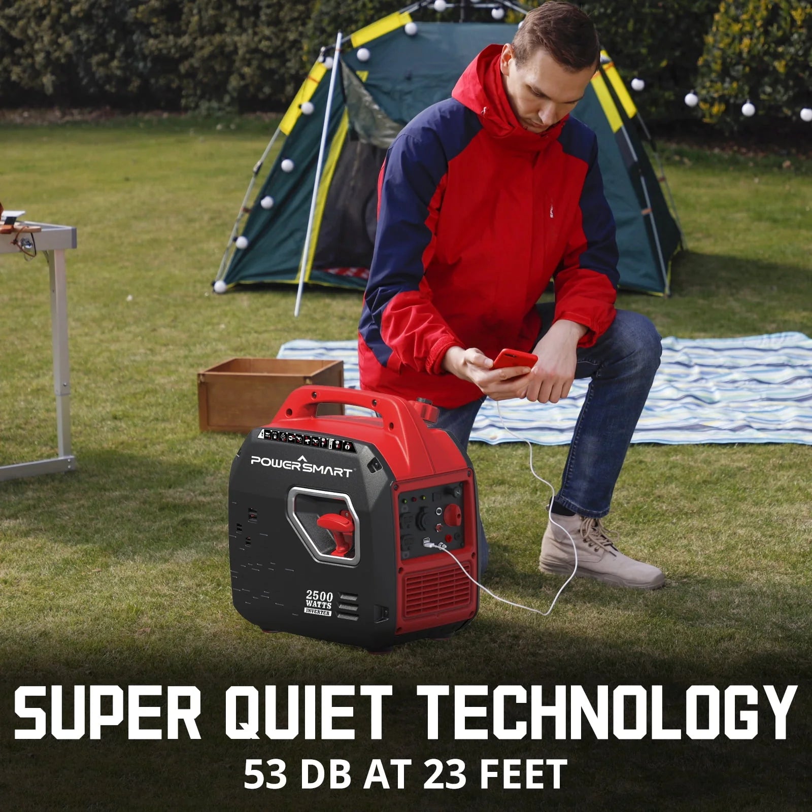 PowerSmart 2500W Portable Inverter Generator for Camping B8626