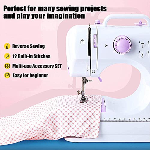 Portable Mini Electric Sewing Machine for Beginners with 12 Stitches T5882