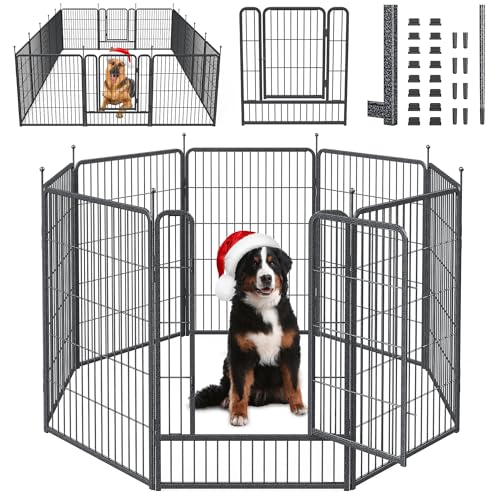 Mr Ironstone Dog Playpen 40" Height 8 Panels Portable Foldable Indoor Outdoor Pet Fence D44635