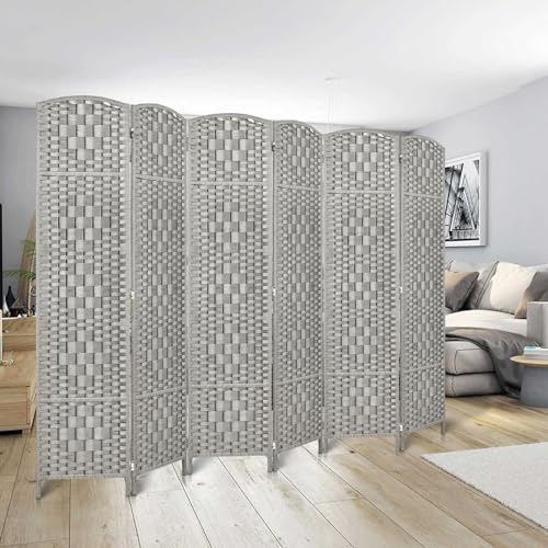 Rose Home Fashion 6 ft Tall Room Divider 4 Panel Folding Privacy Screen, Dark Coffee C8634