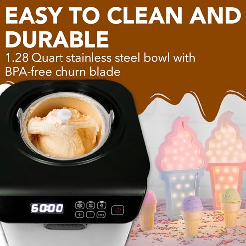 Whynter Ice Cream Maker 2.1 Qt Automatic with Built-In Compressor, Stainless Steel J810