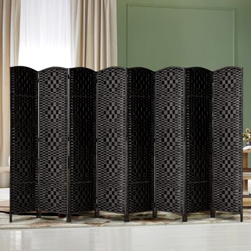 Rose Home Fashion 6 ft Tall Room Divider 4 Panel Folding Privacy Screen, Dark Coffee C8634