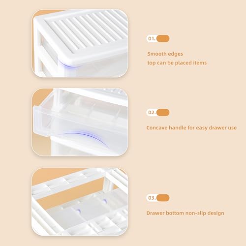 3 Drawer Plastic Storage Organizer for Home Office G4159