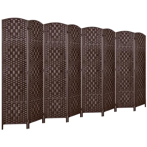 Rose Home Fashion 6 ft Tall Room Divider 4 Panel Folding Privacy Screen, Dark Coffee C8634