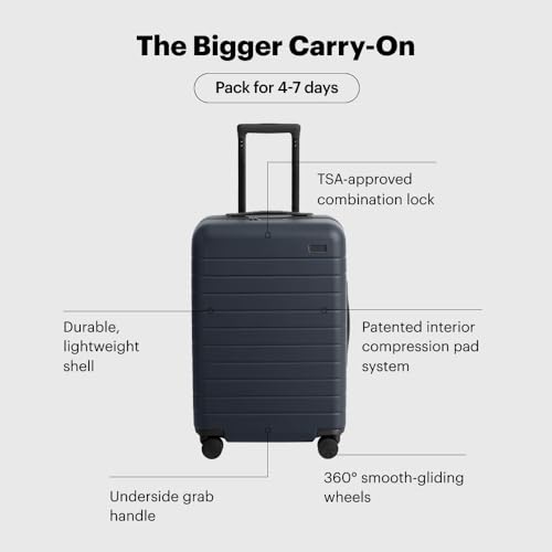 Away Bigger Carry-On Luggage, Hardside Spinner Suitcase, TSA Lock, Navy Blue E50450