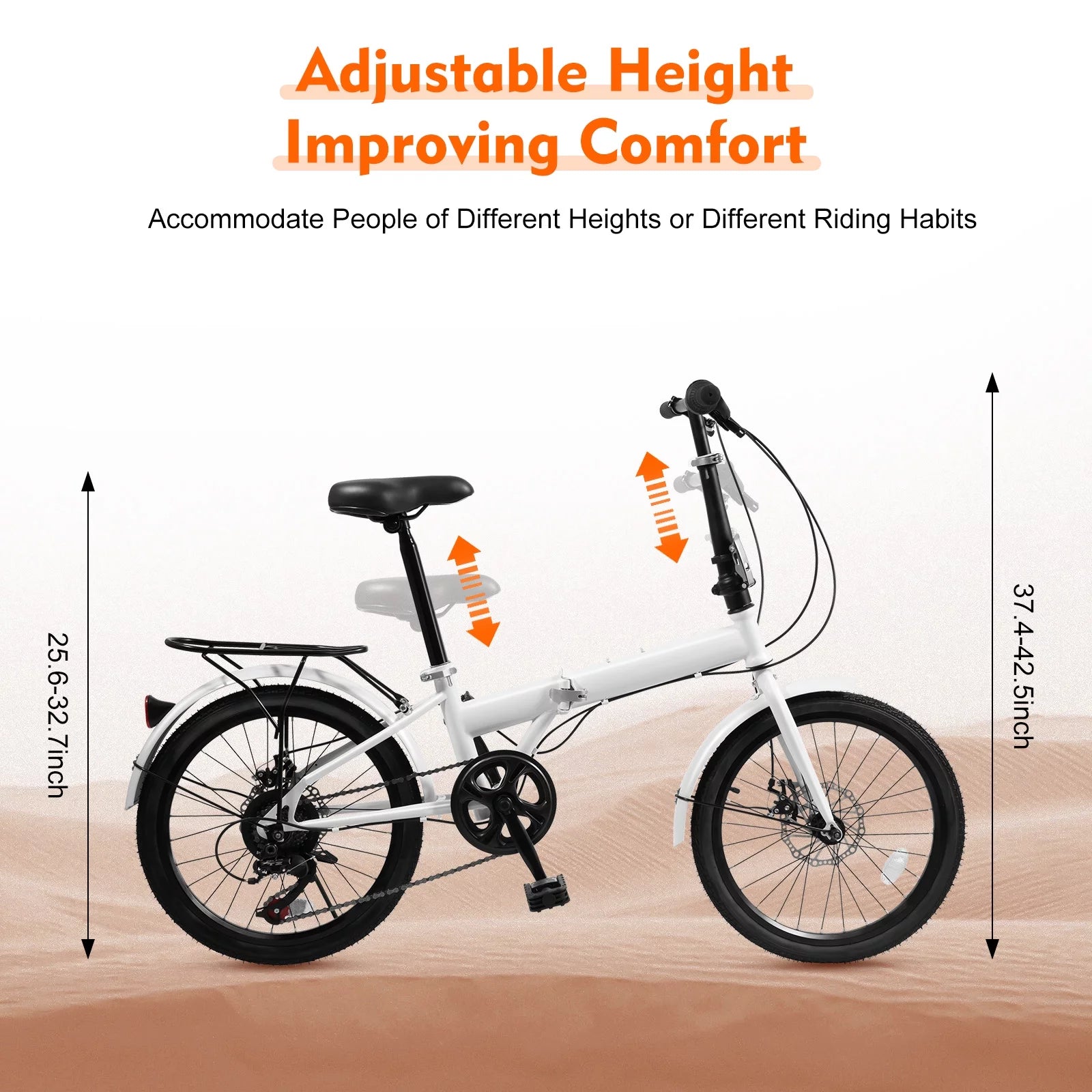 20-inch 7-Speed Folding Bike Urban Commuter Bicycle E555