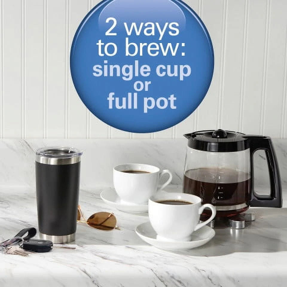 Hamilton Beach 2-Way Coffee Maker, Single-Serve or 12 Cups, Black R291