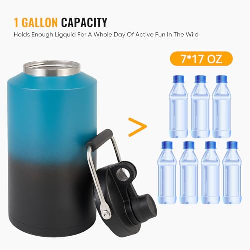 Kerilyn Insulated Gallon Jug 128oz Stainless Steel Double Vacuum Water Bottle M8713