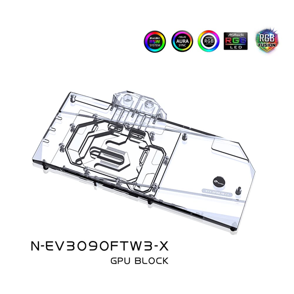 EVGA RTX 3090 3080 FTW3 Ultra GPU Water Cooling Block with RGB LED I80149