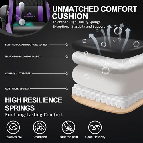 Ergonomic Gaming Chair with Massage, Footrest and Lumbar Support, Black U920785