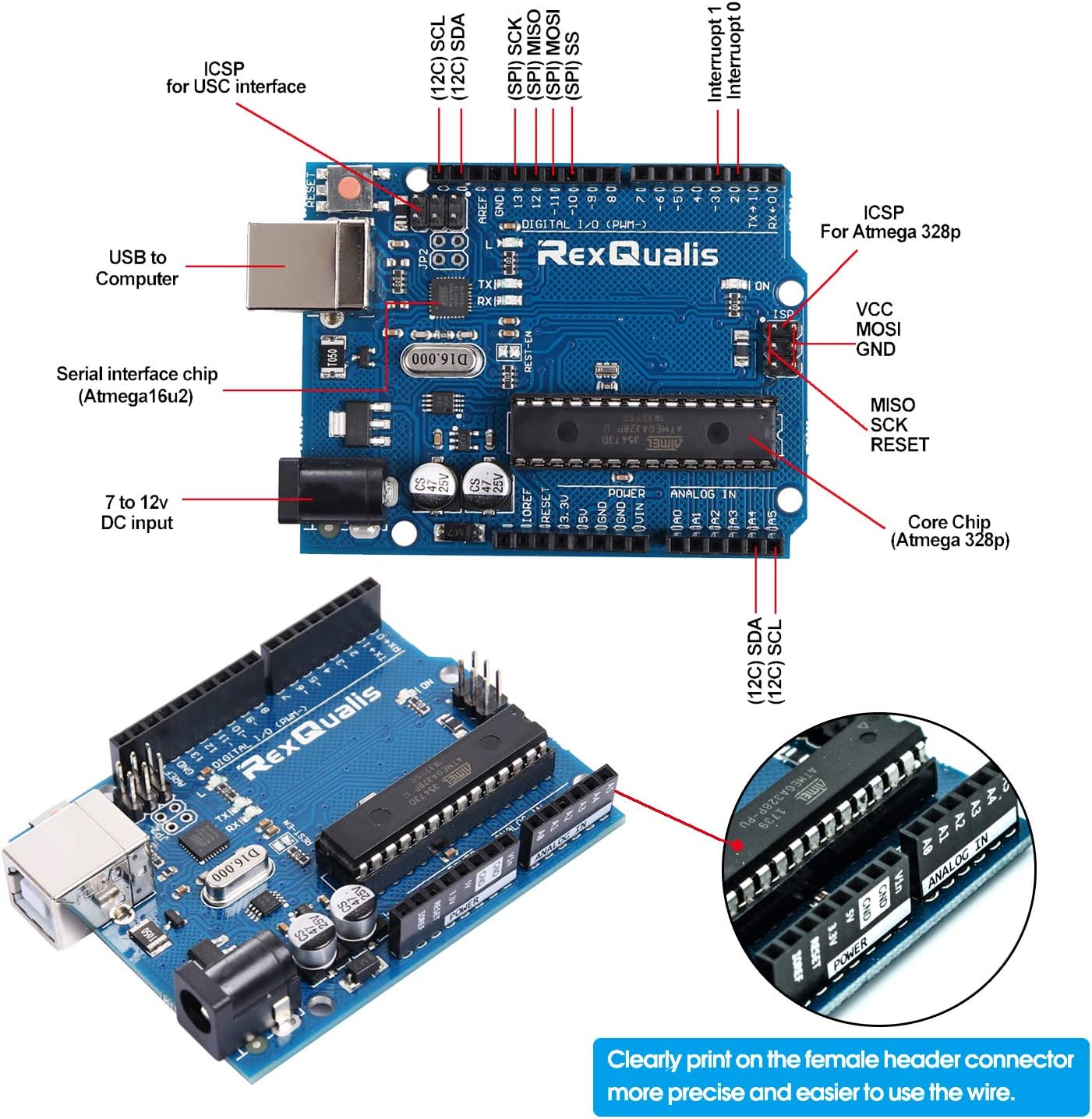 REXQualis Complete Starter Kit Based on Arduino UNO R3 with Tutorial, 67 Items, Pack of 2 F97548