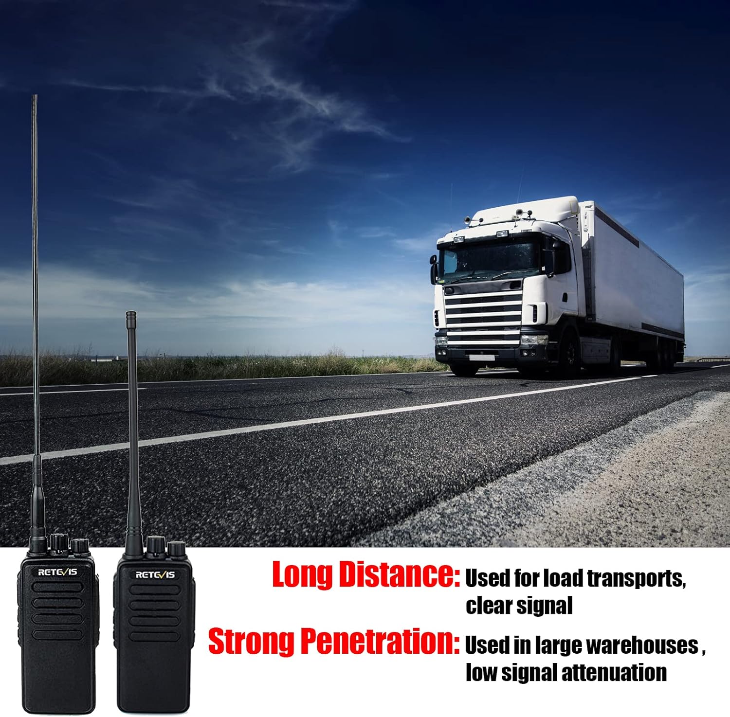 Retevis RT1 Walkie Talkies with Earpiece and Mic, 3000mAh Rechargeable, 5 Pack Y1131