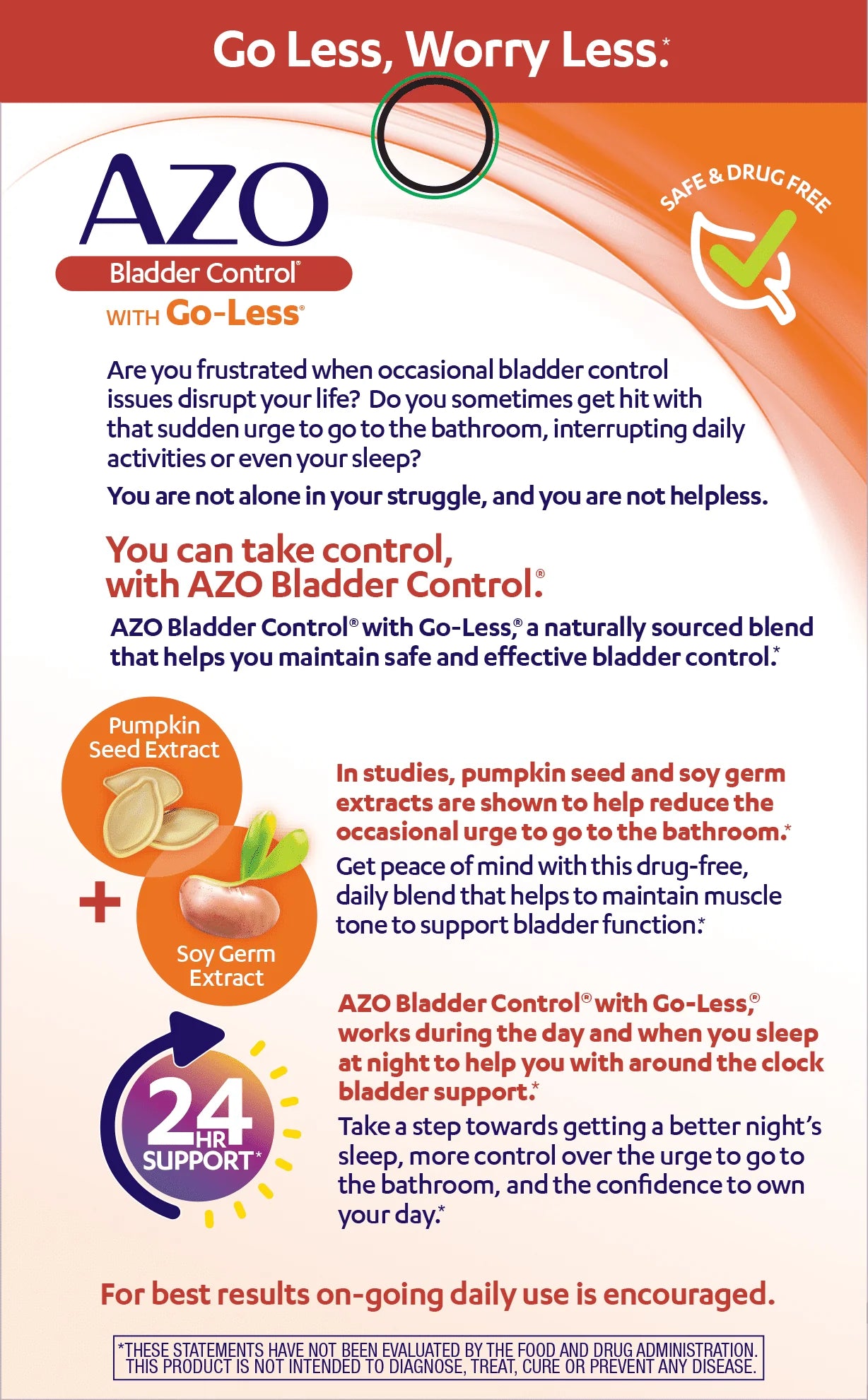 AZO Bladder Control with Go-Less Daily Supplement, 54 Count Capsules P383