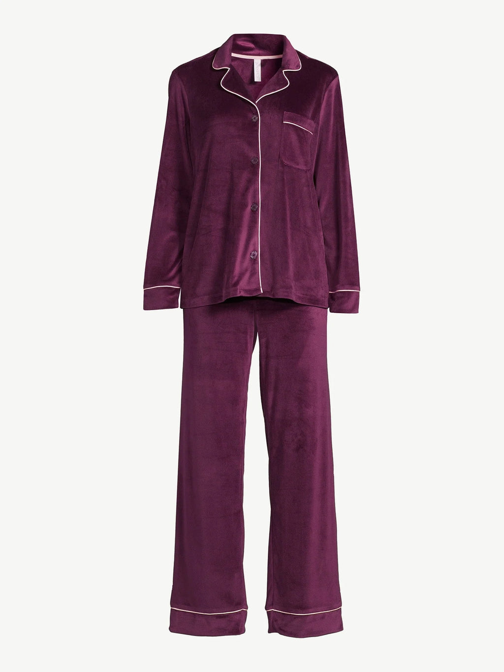 Joyspun Women's Velour Knit Pajama Set, 2-Piece C639006