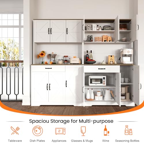72" Tall Storage Cabinet with Adjustable Shelves & Steel Frame, Dark Grey F5479