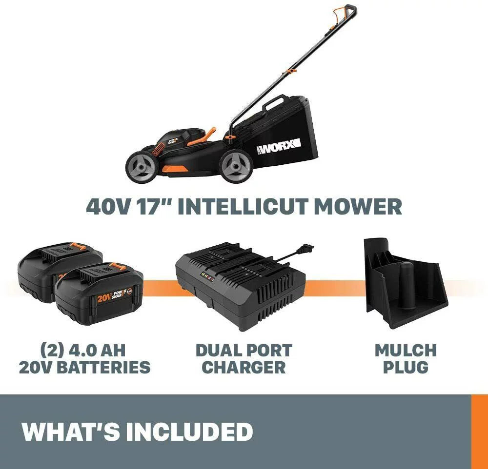 Worx WG743 40V Power Share 16" Cordless Lawn Mower F452195