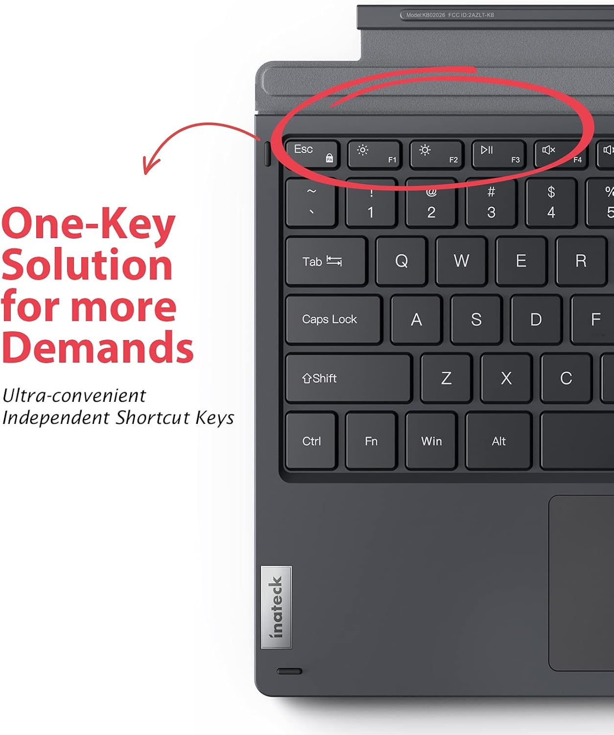 Inateck Surface Pro 7 Keyboard, Bluetooth 5.0, 7-Color Backlight, KB02026 Gray (2-Pack) E145