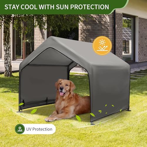 Summertrail Extra Large Dog House Outdoor Tent with Breathable Mesh Windows, Gray U95297