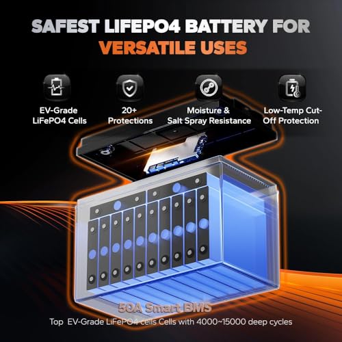 LiTime 36V 50Ah LiFePO4 Trolling Motor Battery with Charger L15186