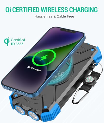 BLAVOR Solar Charger Power Bank 10,000mAh, Wireless, 20W USB-C S38060