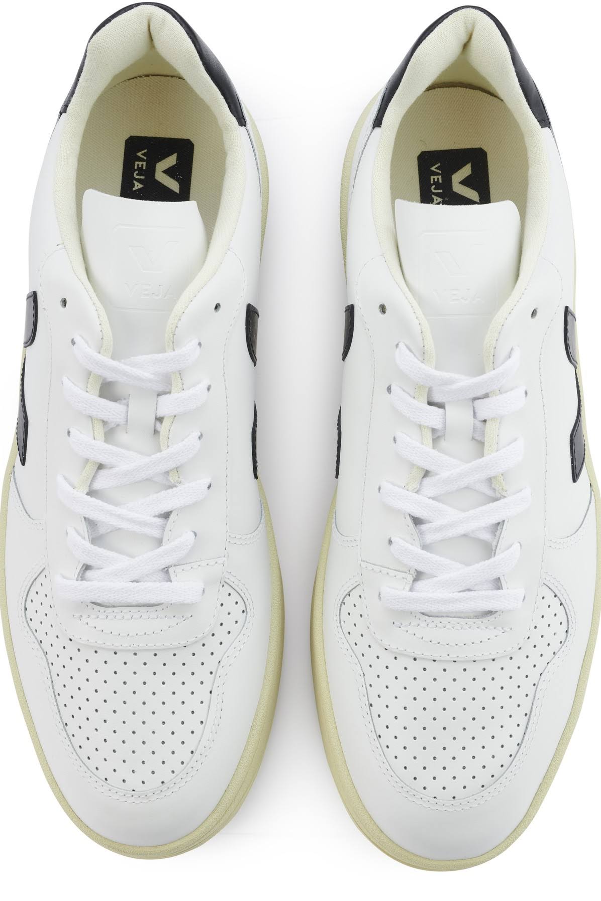 Veja V-10 Leather Sneakers White Black E78341