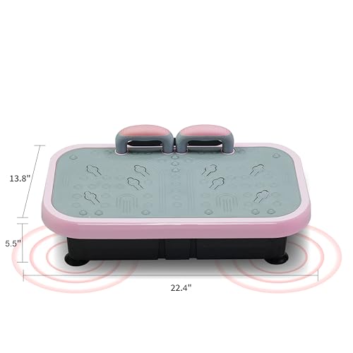 Vibration Plate Fitness Machine with Handle for Whole Body Workout Home Gym Pink S735