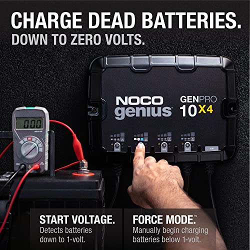 NOCO Genius GENPRO10X4 4-Bank 40A Onboard Battery Charger for Lead-Acid & Lithium J13345