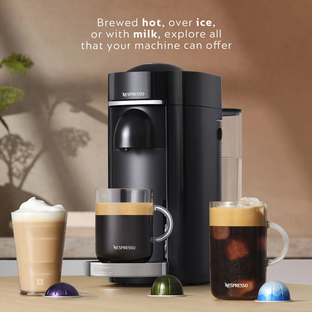 Nespresso Vertuo Plus Coffee and Espresso Machine by De'Longhi with Aeroccino, Black Matte Q254