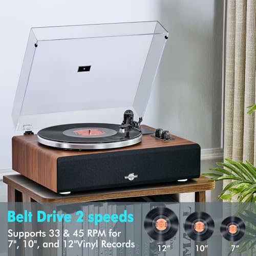 Vinyl Record Player with Bluetooth and Built-in Phono Preamp V599649