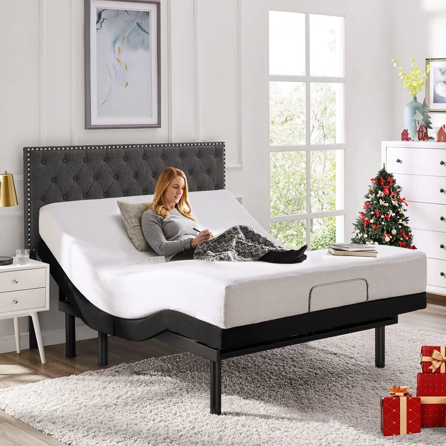 Twin Adjustable Bed Frame  Adjustable Bed Base for Stress Management  Zero Gravity Base  Head and Foot Incline with 3-Speed Massage  Anti-Snore  Memory Pre-Sets