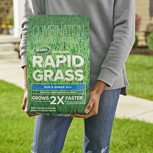 Scotts Turf Builder Rapid Grass Sun and Shade Mix, Grass Seed and Fertilizer, 16 lbs. V91162