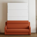 Full Size Murphy Bed Cabinet with Shelf and Drawers, Plywood Hidden Beds,Wall Bedframe for Bedroom,Space-Saving, Noise Free, White