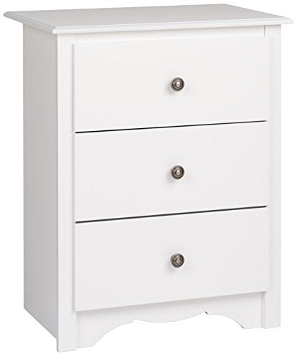 Prepac Sonoma Tall Nightstand with 3 Drawers, Black Q28004