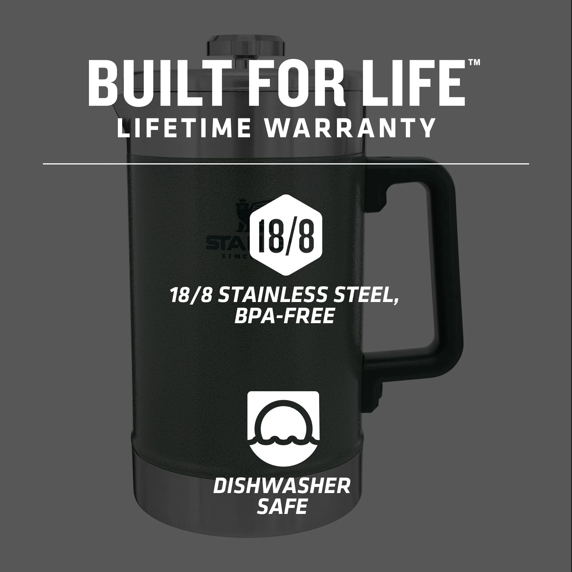 Stanley Classic Stainless Steel French Press, 48 oz J811731