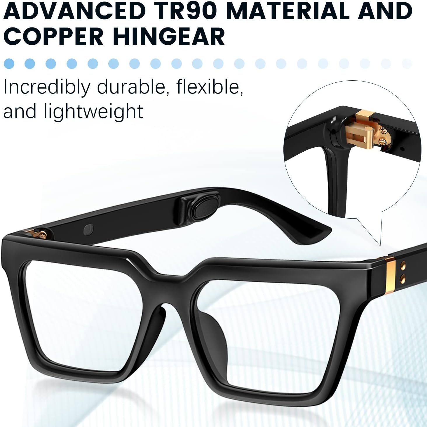 Bone Conduction Glasses Headphones with Anti Blue Light and Photochromic Lenses D669113