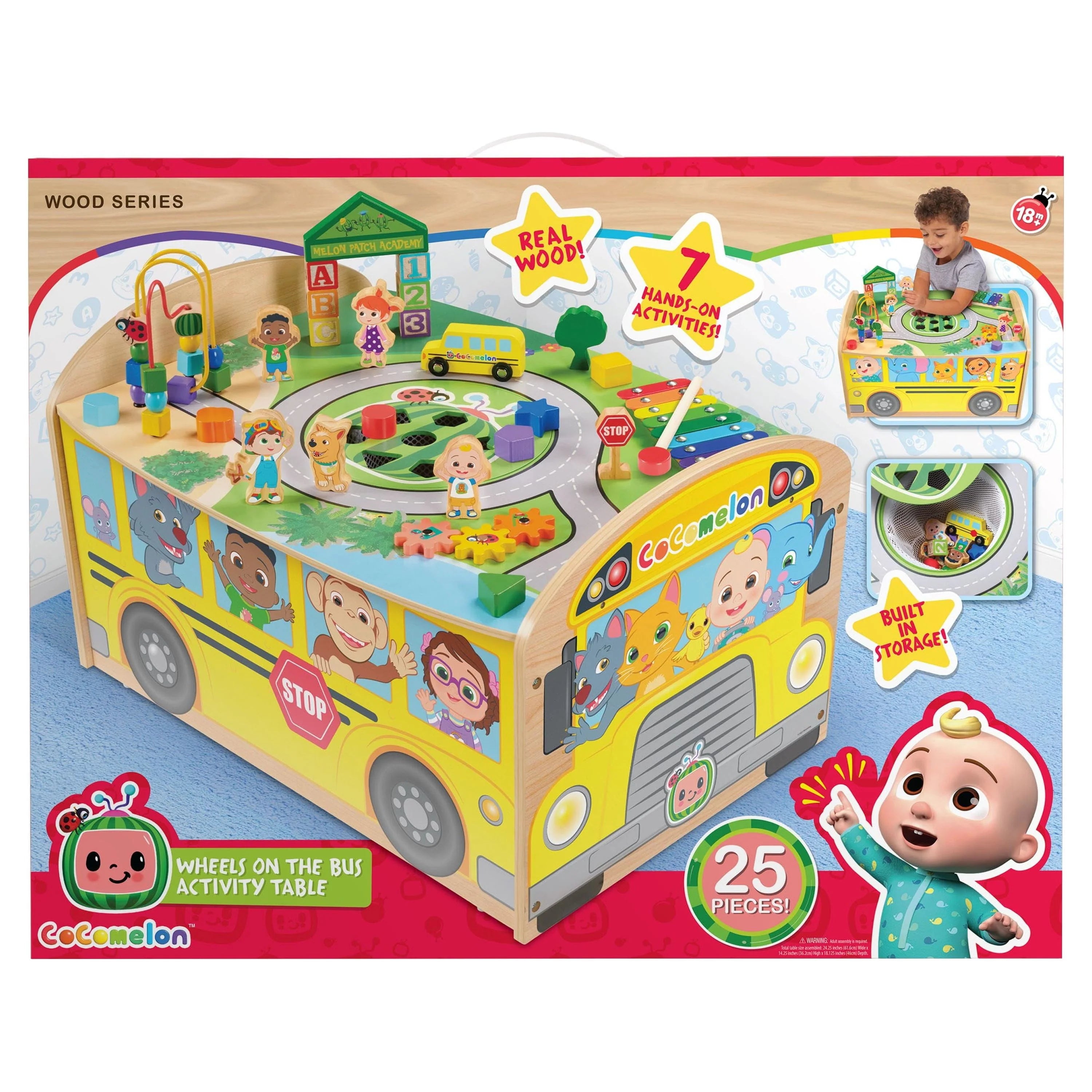 Cocomelon Wheels on the Bus Wooden Activity Table for Toddlers 18 Months+ C905124