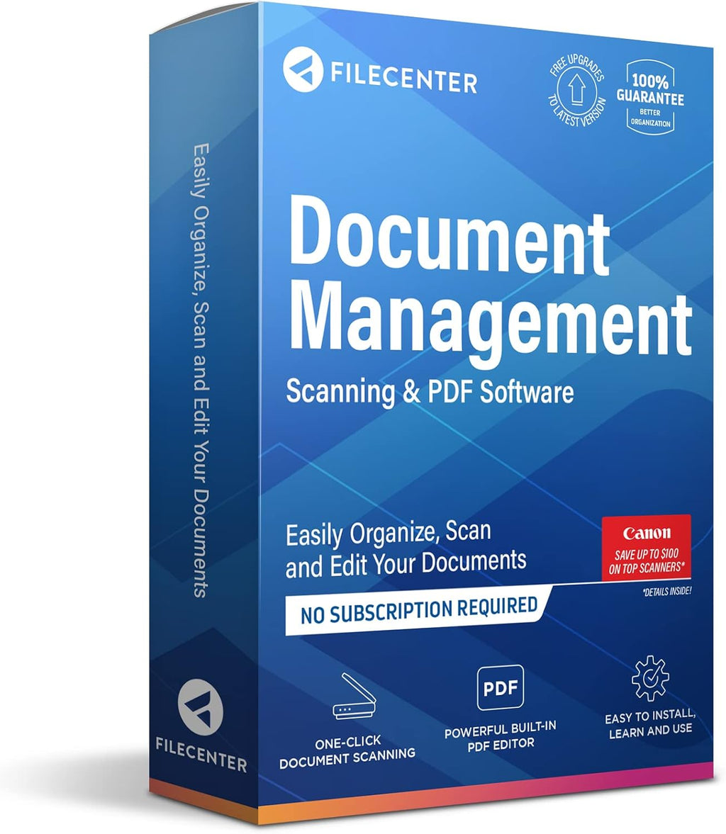 FileCenter DMS | Easy Document Management, Scanning & PDF Software | File Organizer & Previewer | Built-in PDF Editor | One-Click Document Scanning Pack of 2