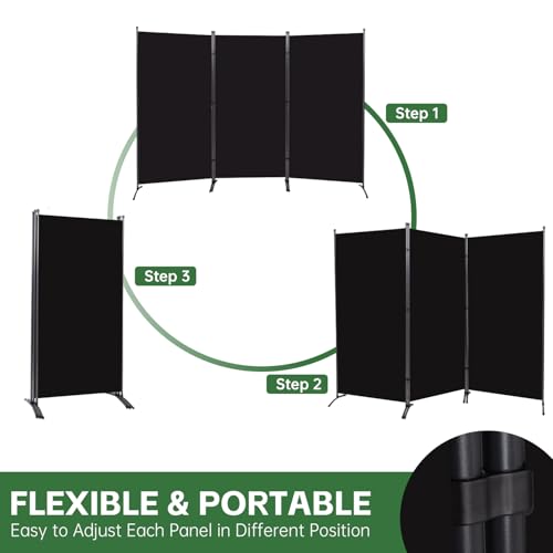 Room Divider Folding Privacy Screens, 3 Panel Portable Partition Q514484