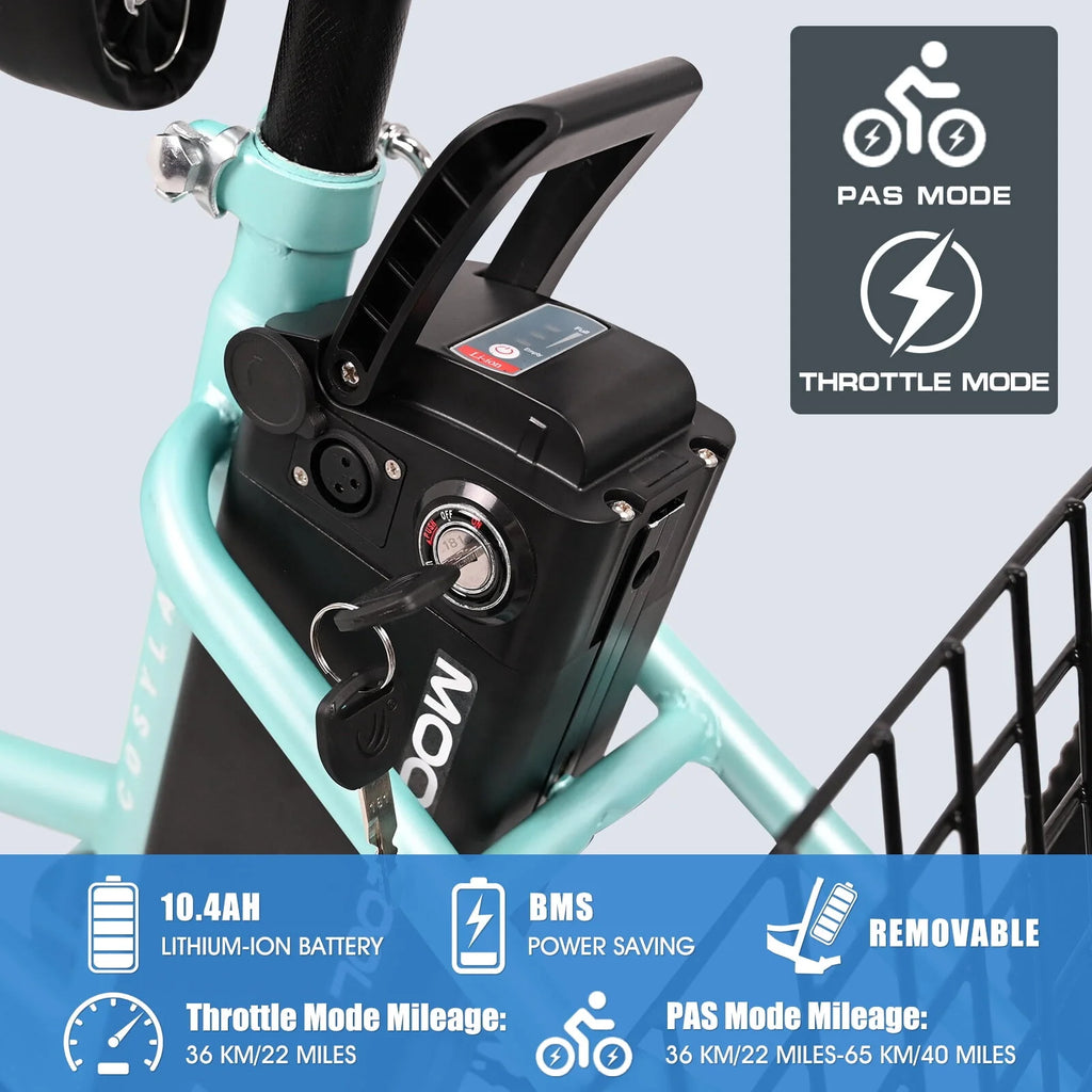 Lilypelle Adult Electric Tricycle 3-Wheel Bike for Seniors E1378