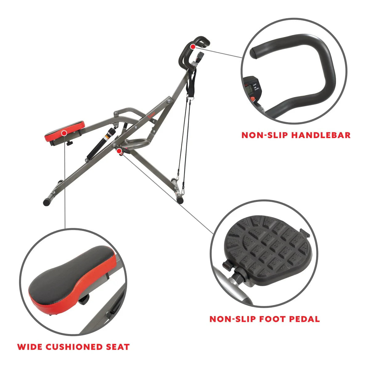 Sunny Health & Fitness Row-N-Ride PRO Squat Assist Trainer Z7578