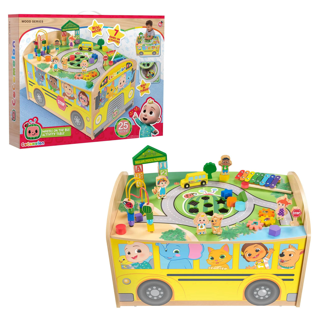 Cocomelon Wheels on the Bus Wooden Activity Table for Toddlers 18 Months+ C905124