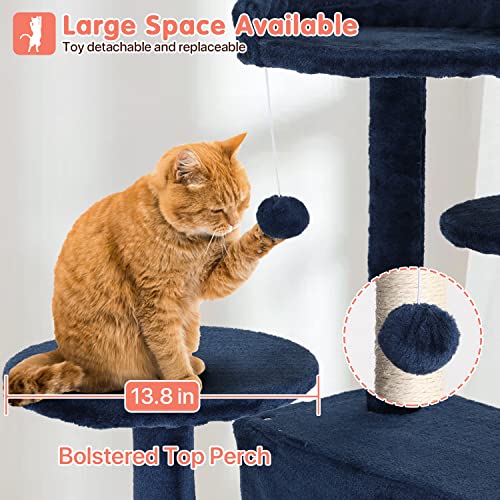 ASHY 54in Cat Tree with Scratching Post for Indoor Cats I993