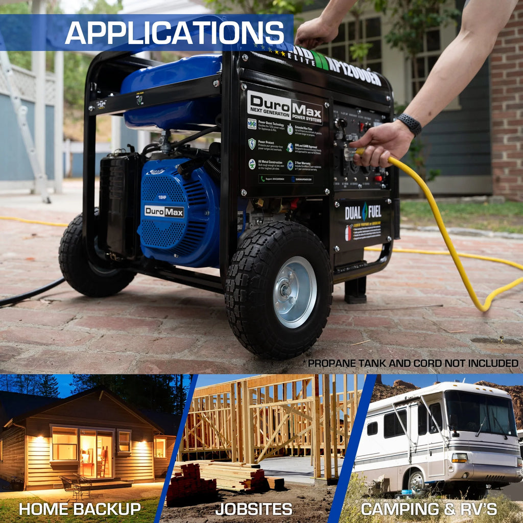 DuroMax XP12000EH 12,000 Watt Dual Fuel Portable Generator C847