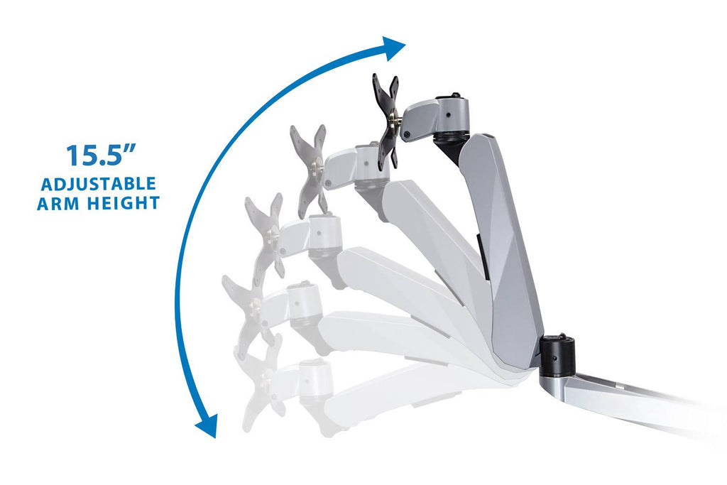 Mount-It Single LCD Monitor Desk Mount, Height Adjustable, Silver Q5530