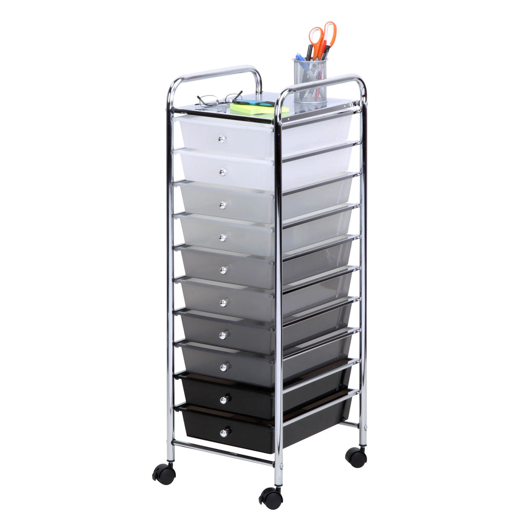Honey-Can-Do 10-Drawer Rolling Cart, Rainbow N1365