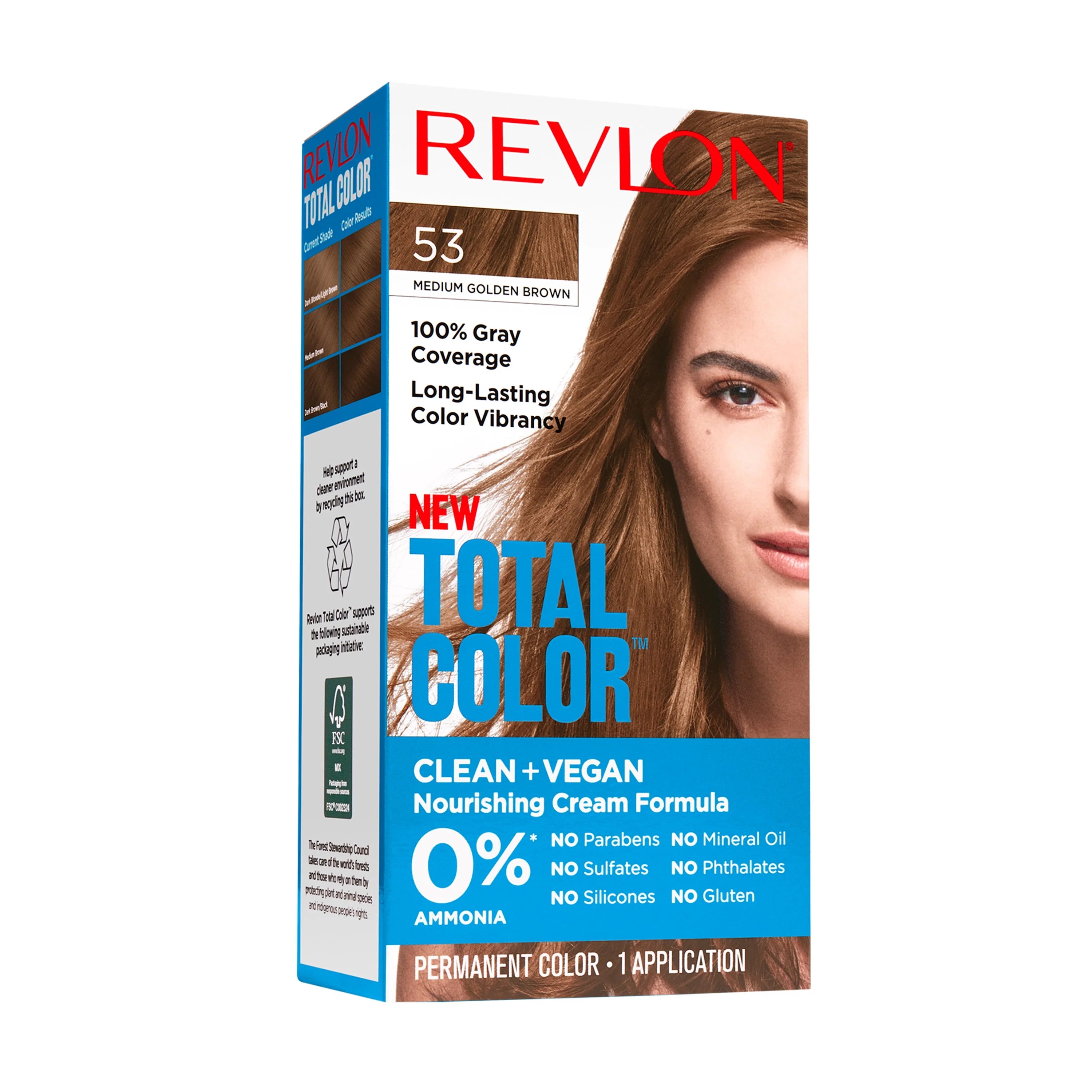 Revlon Total Color Permanent Hair Color, 535 Medium Golden Mahogany X49899