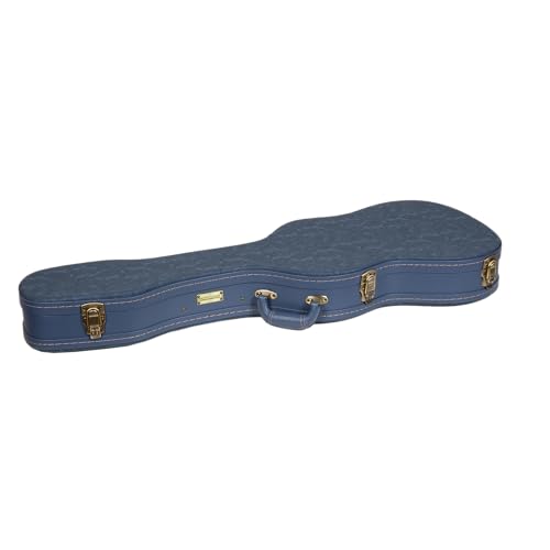 Crossrock Relief Series 335 Guitar Case for ES-335 & Semi-Hollow Electric Guitars, Carved Smoke Blue Finish S516