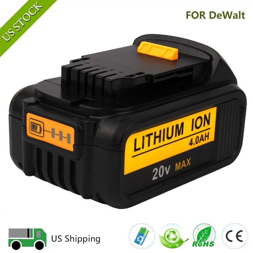 2Pack 20V 4.0Ah Lithium-ion Battery for Dewalt DCB200 F1271