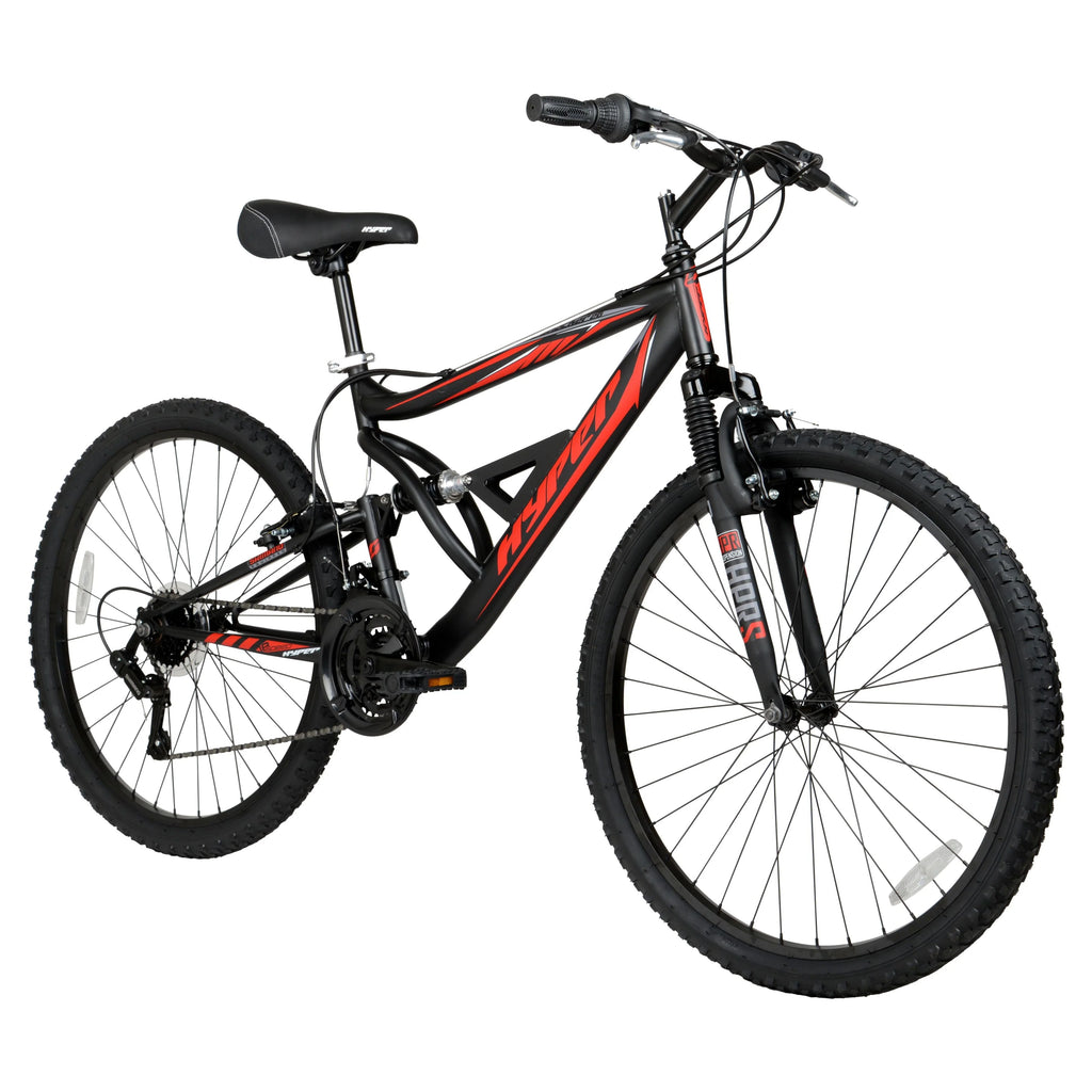 Hyper Bicycles Men's 26 Shocker Mountain Bike, Black/Red A719827