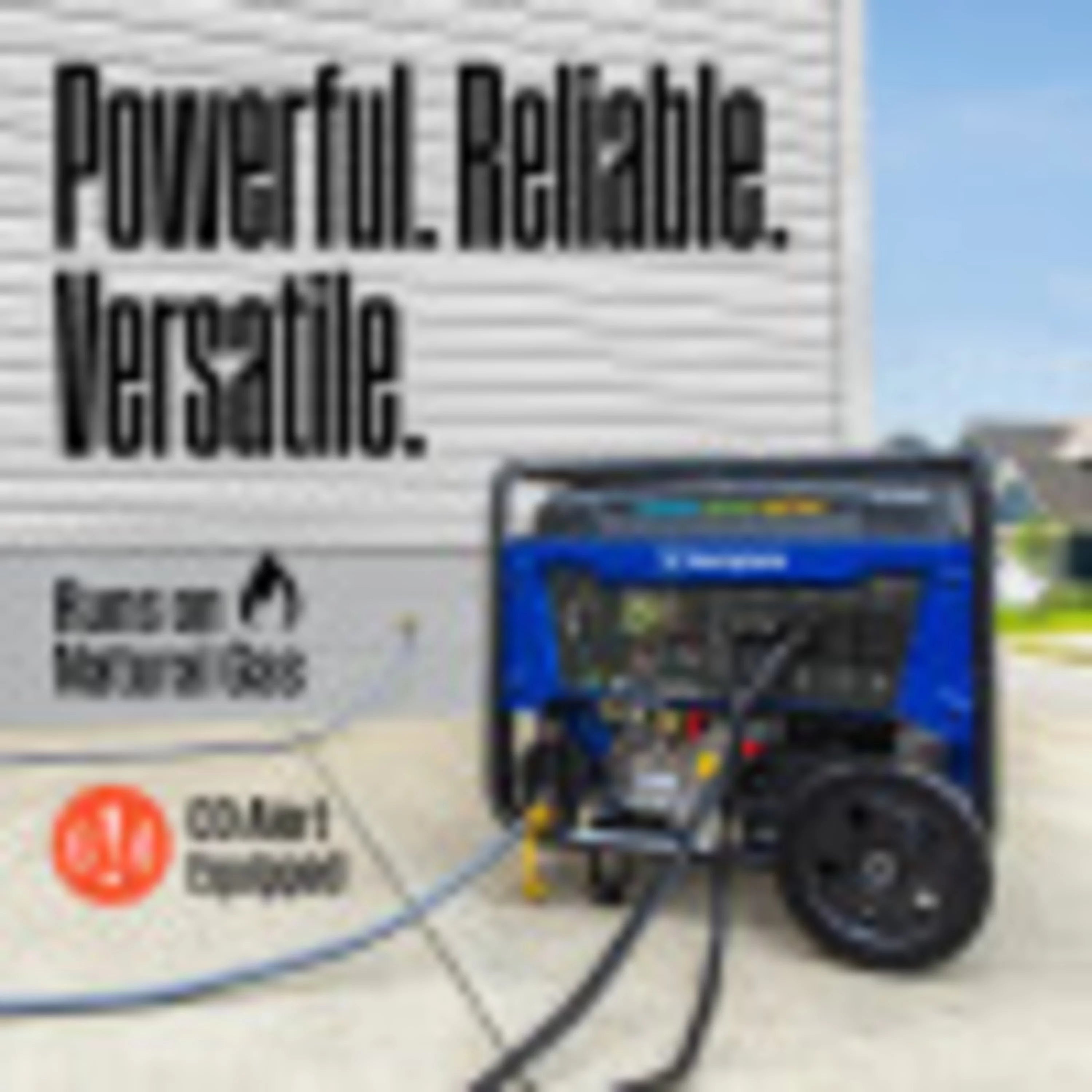 Westinghouse 12,500 Peak Watt Dual Fuel Portable Generator, Gas/Propane Y811